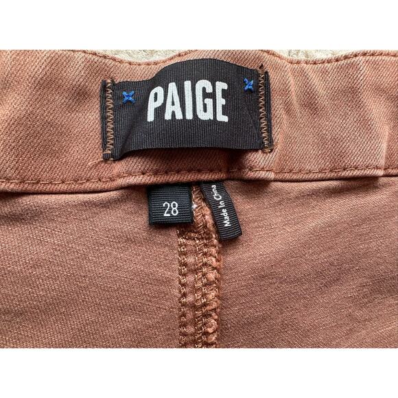 Paige Women's Pleated Mayslie Vintage Mocha Pants Size 28 - Picture 9 of 11